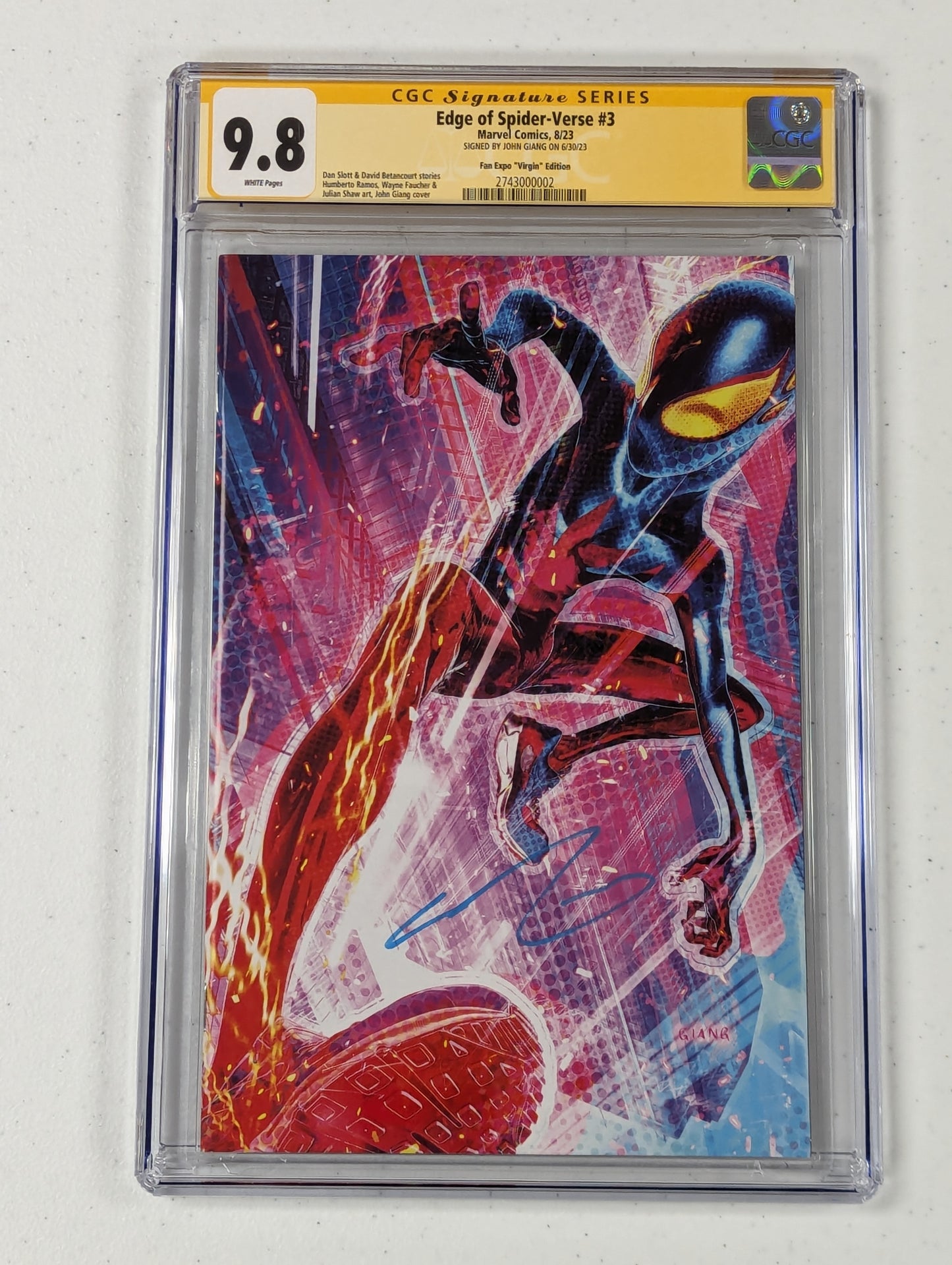 Edge of Spider-verse #3 Fan Expo Exclusive Virgin (2023) - CGC SS 9.8 - signed by John Giang