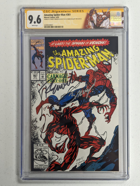 Amazing Spider-Man #361 (1992) - CGC SS 9.6 - signed by Mark Bagely and Randy Emberlin