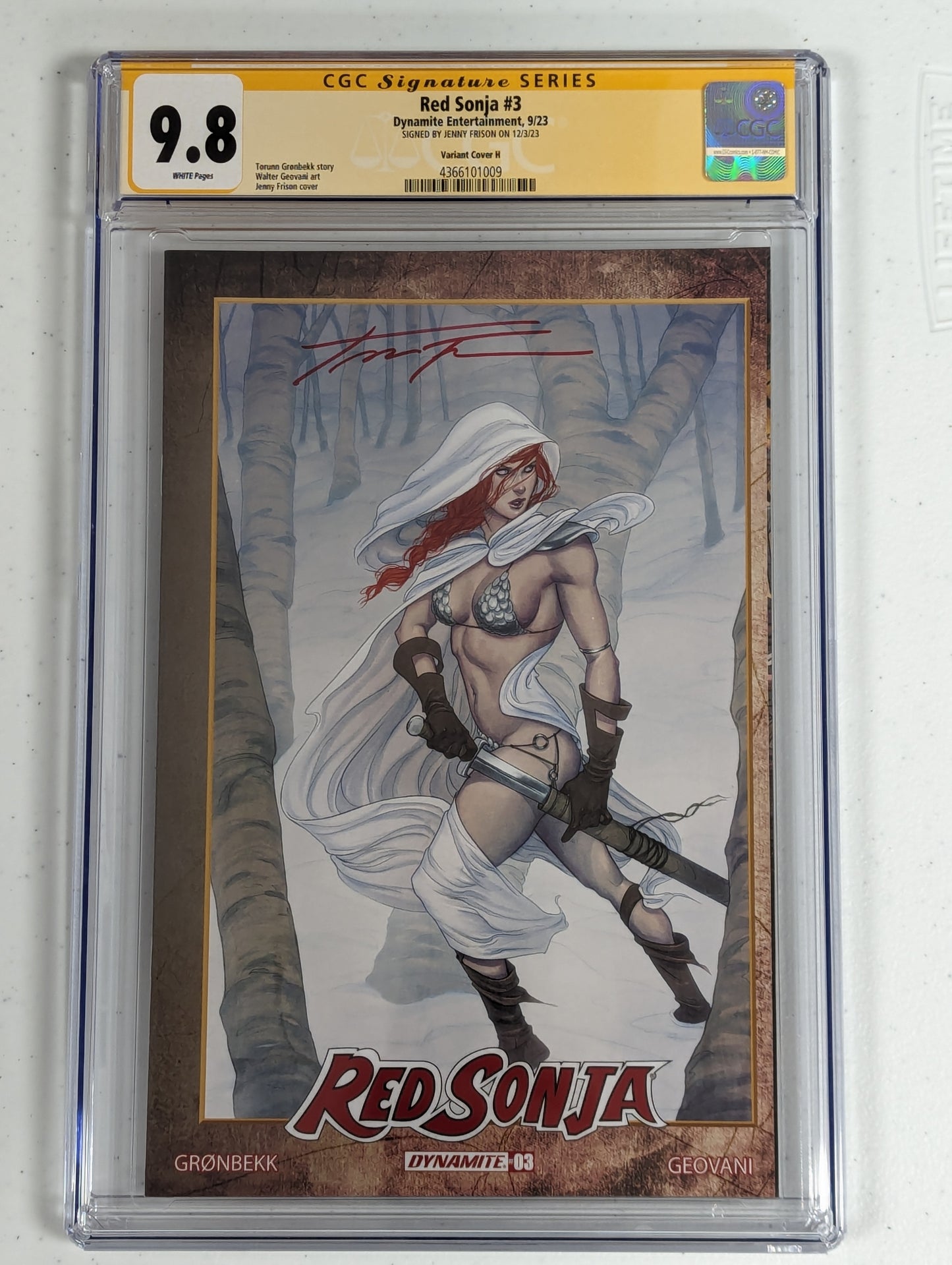 Red Sonja #3 Cover H - CGC SS 9.8 - signed by Jenny Frison