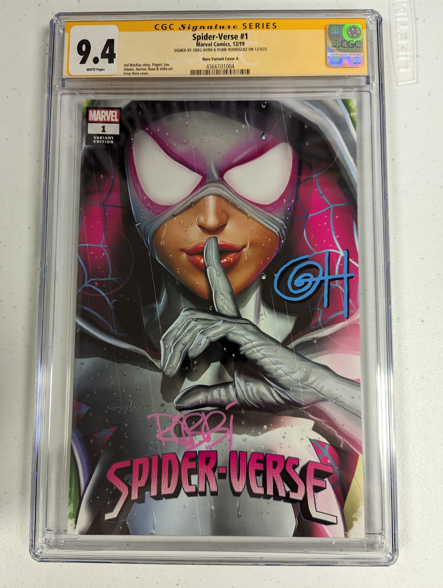 Spider-Verse #1 Horn Variant Cover A - CGC SS 9.4 - signed by Greg Horn and Robbi Rodriguez