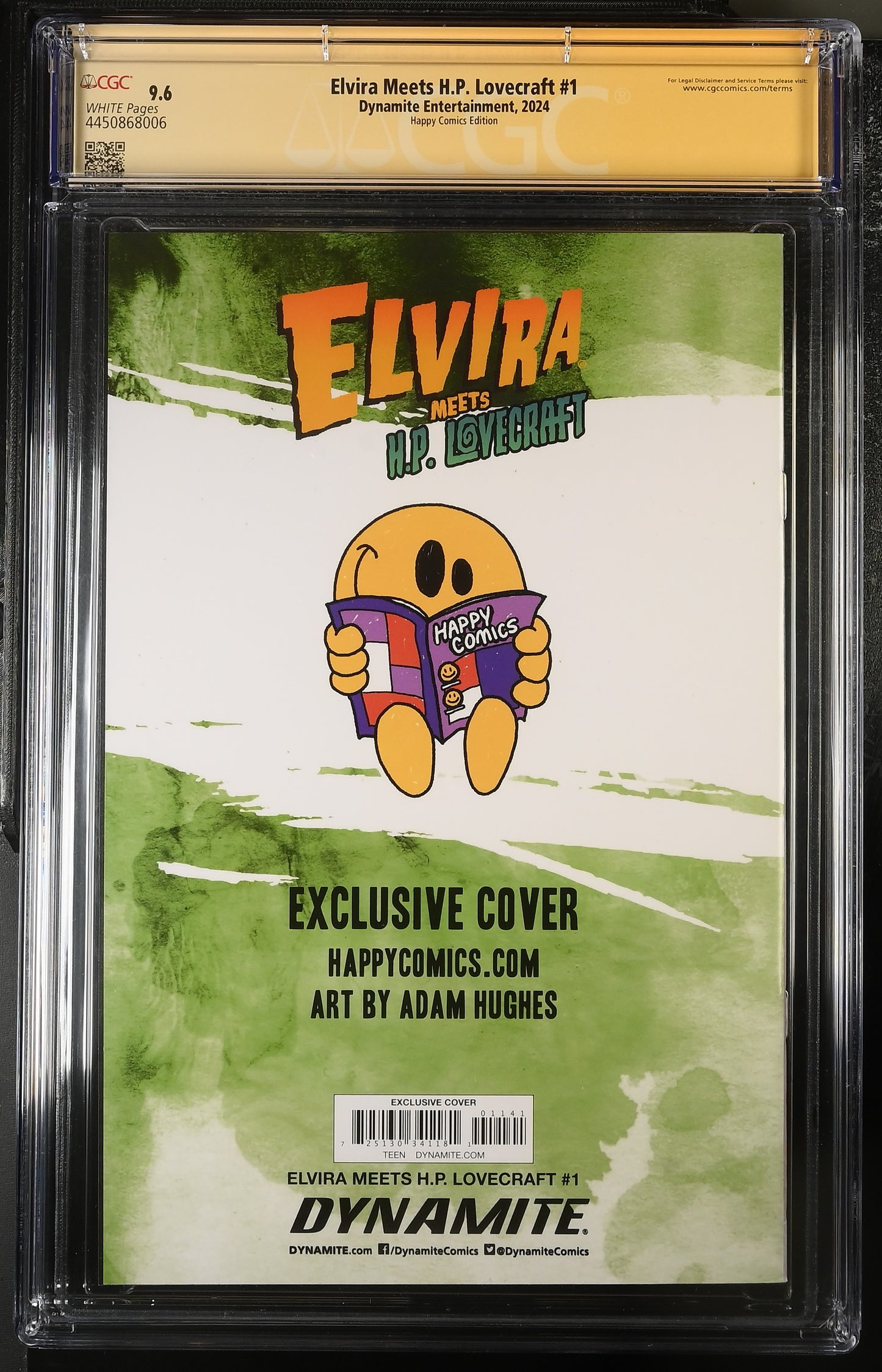 Elvira Meets HP Lovecraft #1 - Happy Comics - CGC SS 9.6 - signed by Adam Hughes