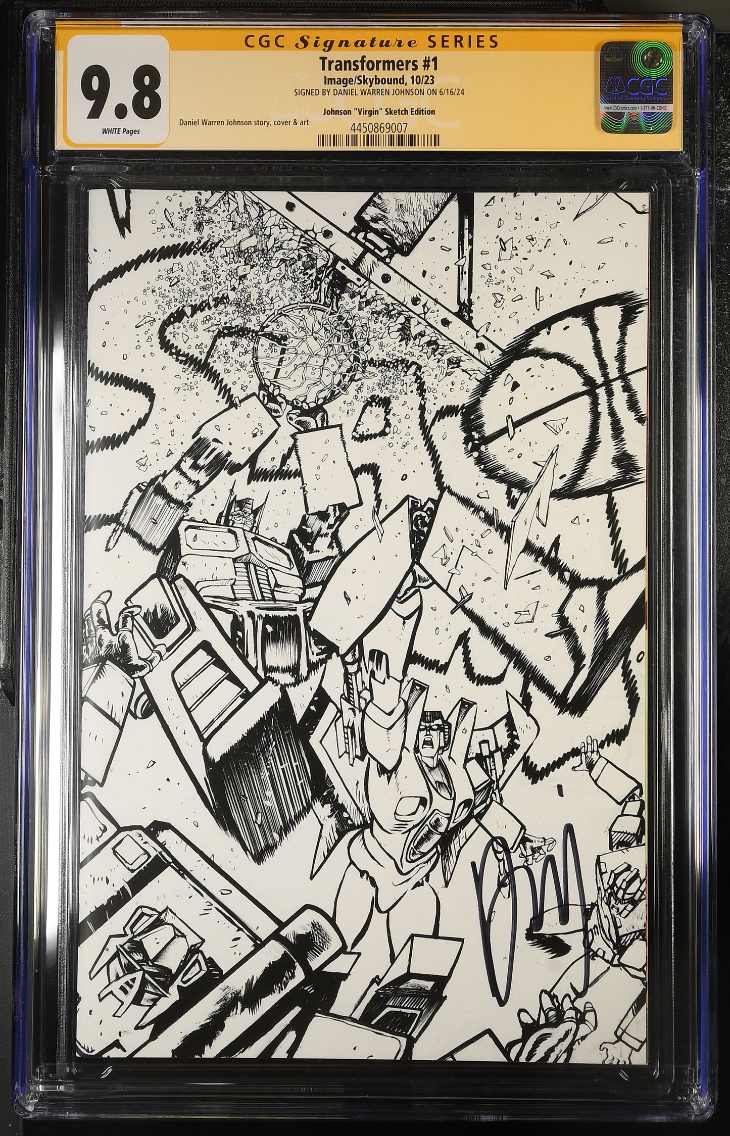 Transformers #1 Baller Sketch Variant (2023) - CGC SS 9.8  -Signed by Daniel Warren Johnson