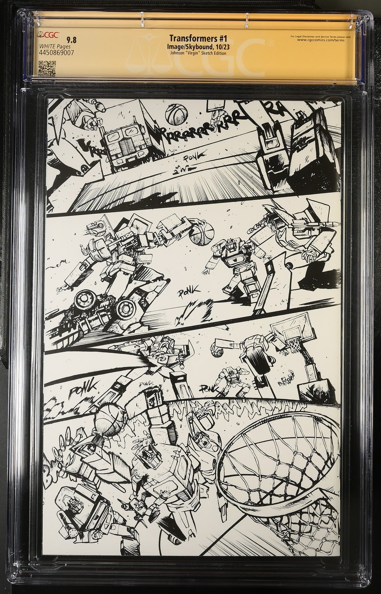 Transformers #1 Baller Sketch Variant (2023) - CGC SS 9.8  -Signed by Daniel Warren Johnson