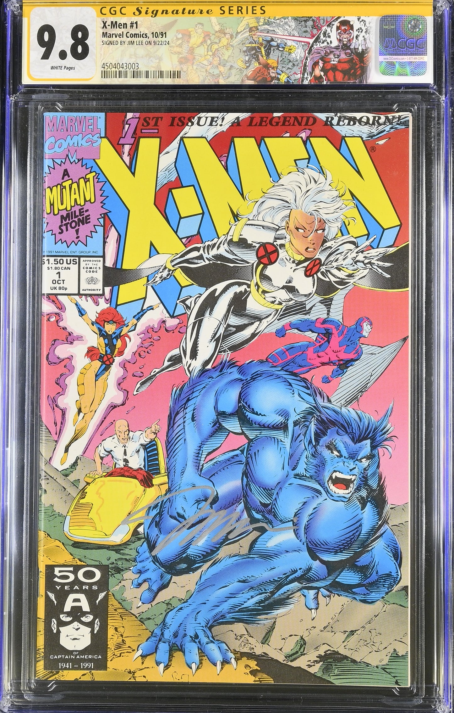 X-men #1 (1991) - Connecting Cover Set - CGC SS 9.8 - Signed by Jim Lee