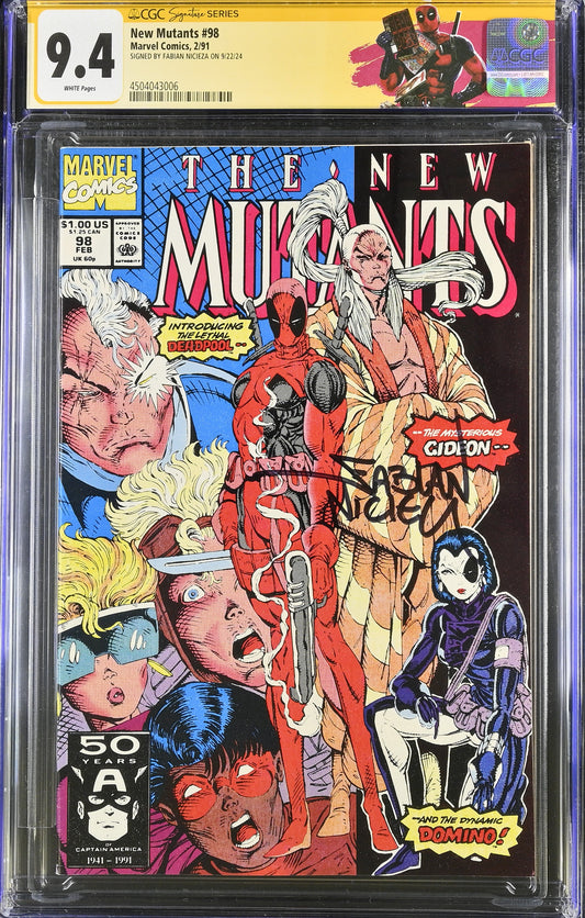 New Mutants #98 (1991) - First Deadpool - CGC SS 9.4 - Signed by Fabian Nicieza