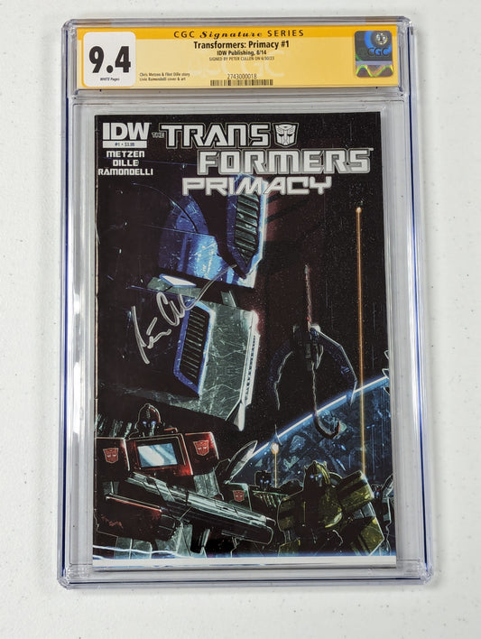 Transformers:Primacy #1 (2014) - CGC SS 9.4 - signed by Peter Cullen