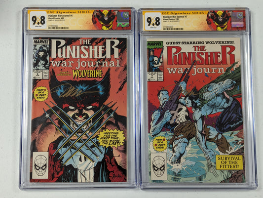 Punisher War Journal 6 and 7 Set - CGC SS 9.8 - signed by Jim Lee