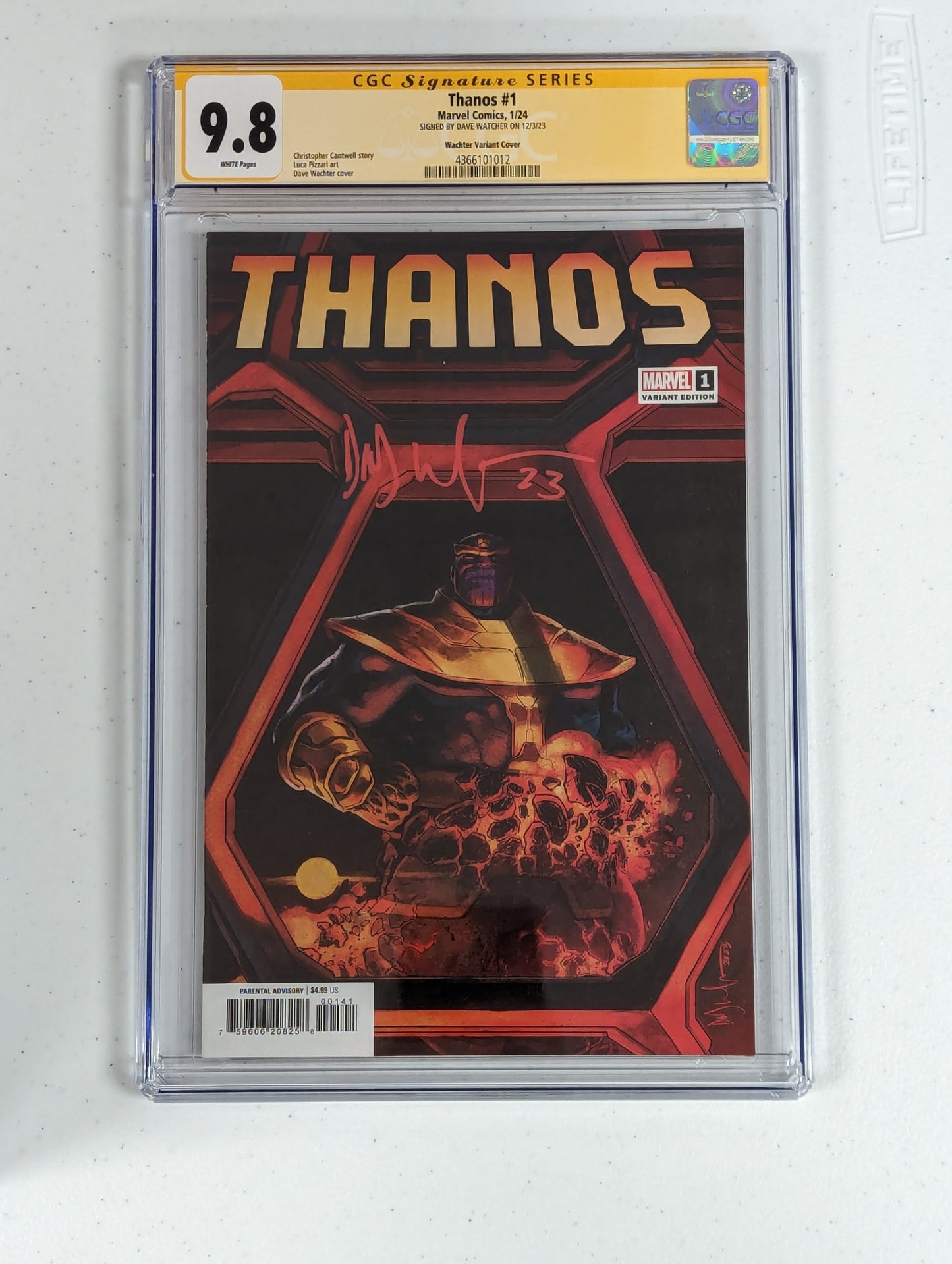 Thanos #1 Windowshades Variant - CGC SS 9.8 - signed by Dave Wachter
