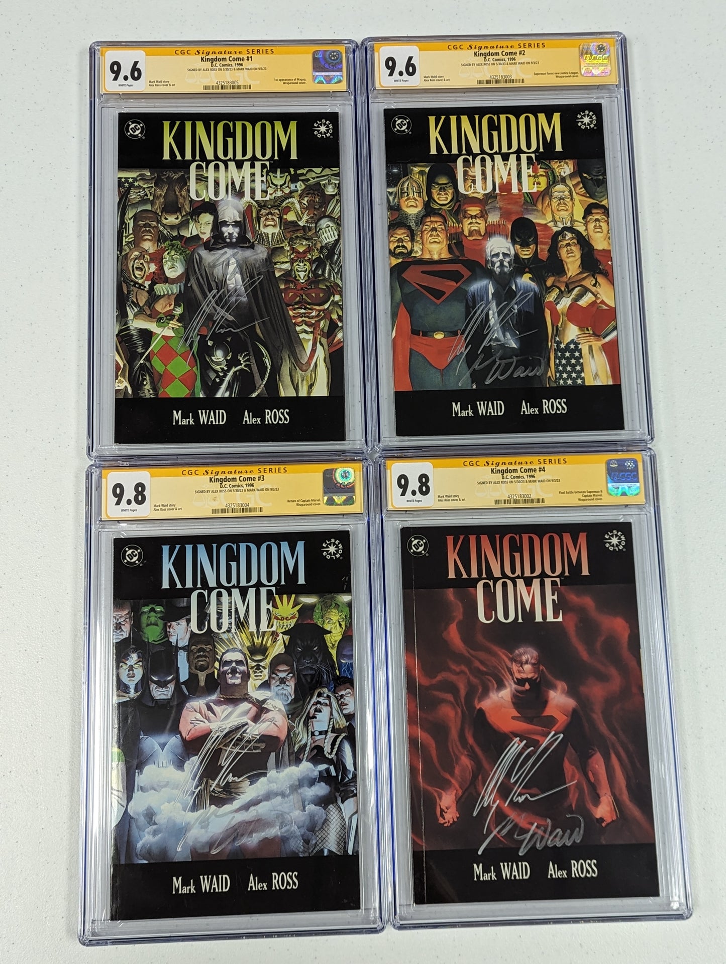 Kingdom Come #1-4 Complete Set (1996) - CGC SS 9.6-9.8 - Signed by Alex Ross and Mark Waid